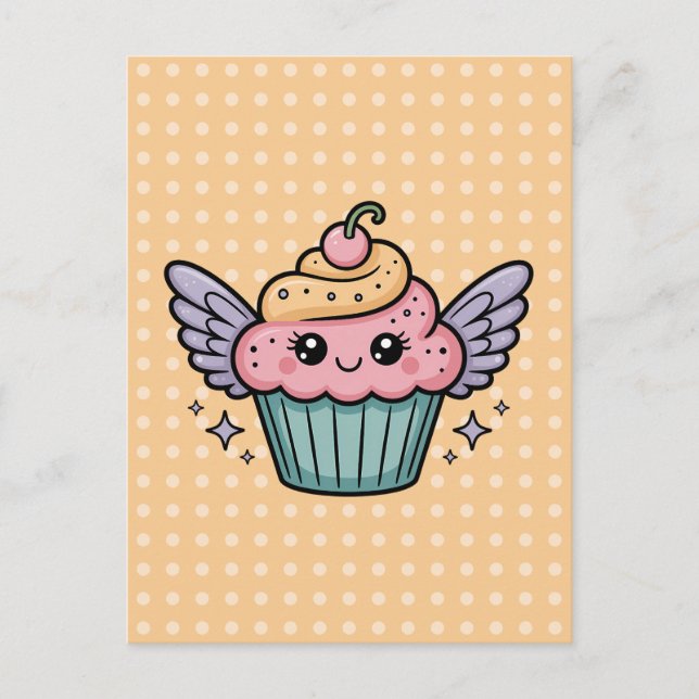  Kawaii Cupcake Postcard (Front)