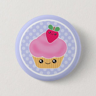 Kawaii Cupcake Strawberry 6 Cm Round Badge