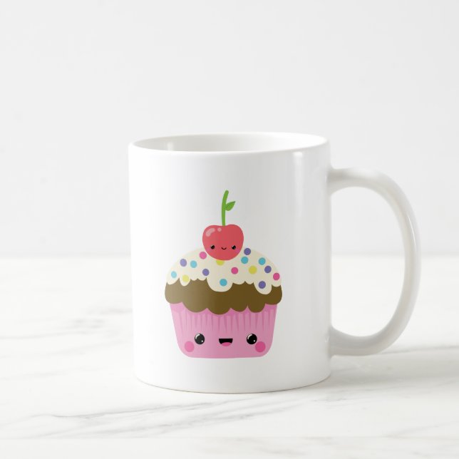Kawaii Cupcake with Cherry on Top Coffee Mug (Right)