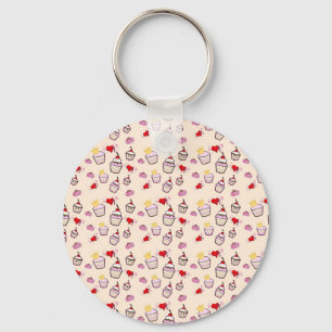 Kawaii Cupcakes Pattern accessories Key Ring