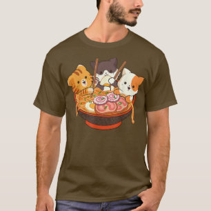 Kawaii Cute Anime Cats Otaku Japanese Ramen Noodle T-Shirt