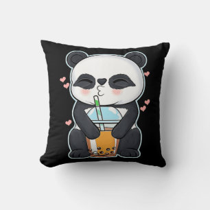 Kawaii Cute Anime Panda Boba Bubble Tea Otaku Men Cushion