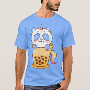 Kawaii Cute Anime Panda Boba Bubble Tea Otaku Men  T-Shirt