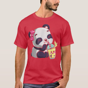 Kawaii Cute Anime Panda Boba Bubble Tea Otaku Men T-Shirt