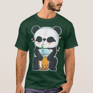Kawaii Cute Anime Panda Boba Bubble Tea Otaku Men T-Shirt