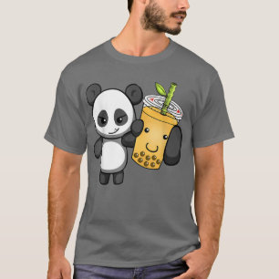 Kawaii Cute Anime Panda Boba Bubble Tea Otaku Men  T-Shirt