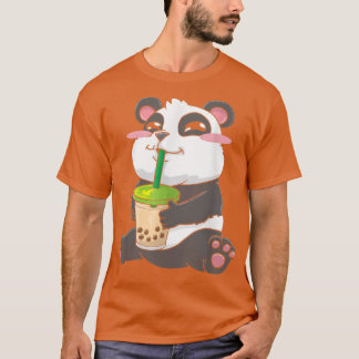 Kawaii Cute Anime Panda Boba Bubble Tea Otaku Men  T-Shirt