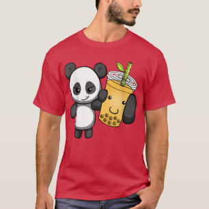 Kawaii Cute Anime Panda Boba Bubble Tea Otaku Men T-Shirt