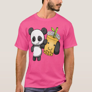 Kawaii Cute Anime Panda Boba Bubble Tea Otaku Men  T-Shirt