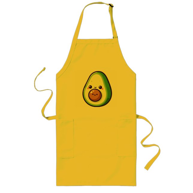 Kawaii Cute Avocado Long Apron (Front)