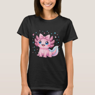 Kawaii Cute Axolotl Coquette Bow Women Girls Kids T-Shirt