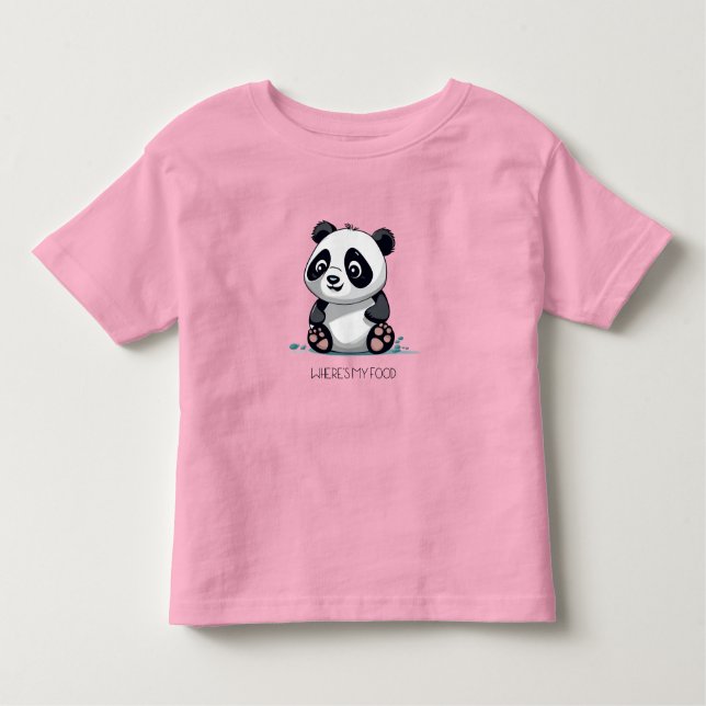 Kawaii Cute Baby Panda Design  Toddler T-Shirt (Front)