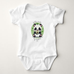 Kawaii Cute Baby Panda Eating Avocado Bodysuit