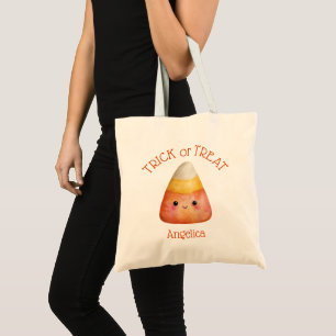Kawaii Cute Candy Corn Custom Kids Halloween Tote Bag