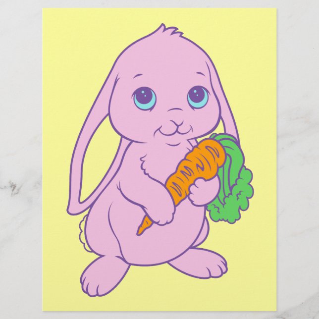 Kawaii Cute Cartoon Bunny Rabbit Carrot (Front)