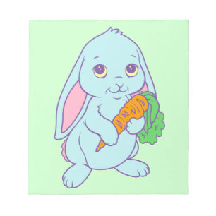 Kawaii Cute Cartoon Bunny Rabbit Carrot Notepad