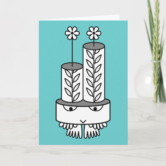 Kawaii cute cartoon character greeting cards (Front)