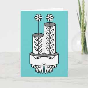 Kawaii cute cartoon character greeting cards