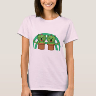 Kawaii Cute Cat Cactus Plant Pet T-Shirt