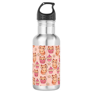 Kawaii Cute Cats and Cupcakes Pink Pattern 532 Ml Water Bottle