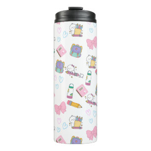 Kawaii Cute Cats & Pastel Stationery Thumbler  Thermal Tumbler
