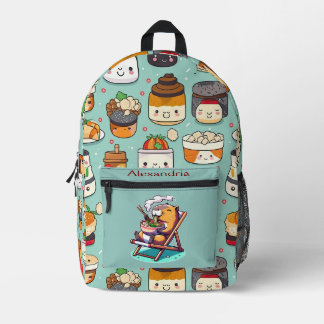 Kawaii Cute Custom Ramen Printed Backpack