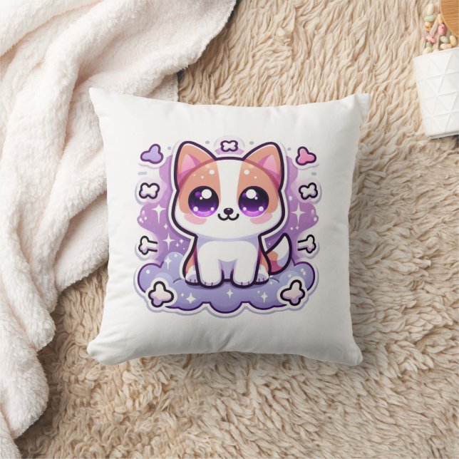 Kawaii Cute Dog Adorable Cartoon Dog With Big Eyes Cushion (Blanket)