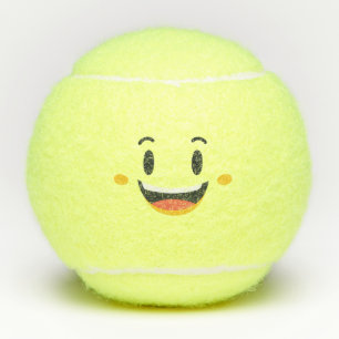 Kawaii Cute Emoticon Emoji Face Tennis Balls