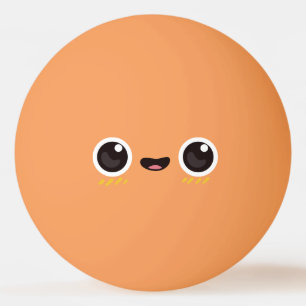 Kawaii Cute Funny Face. Emoji. Emoticon. Ping Pong Ball