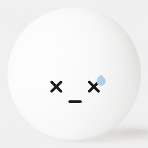 Kawaii Cute Funny Face. Emoji. Emoticon. Ping Pong Ball