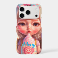 Kawaii cute girl with ice creams