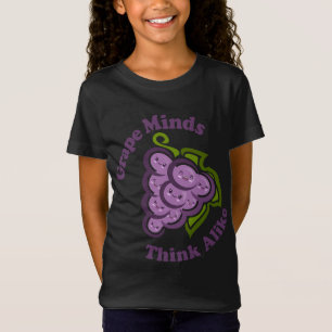 Kawaii Cute Grape Minds Think Alike Funny Fruit Fo T-Shirt