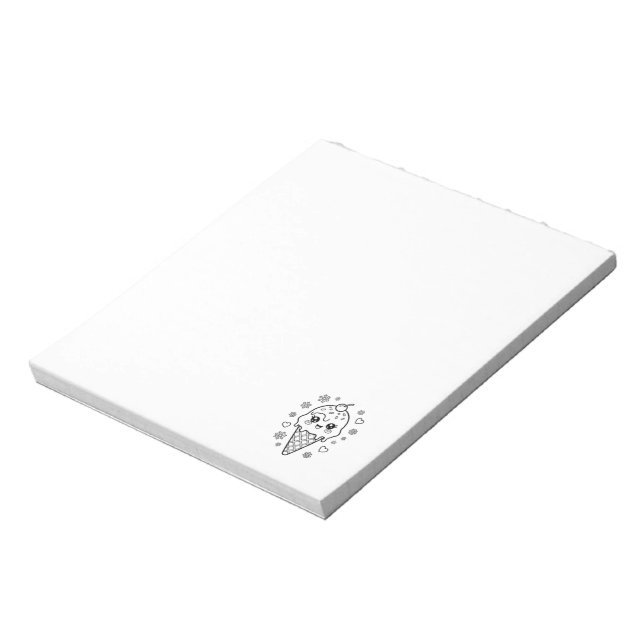 Kawaii cute ice cream cone colouring notepad (Rotated)