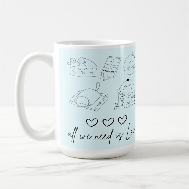 kawaii cute Love Coffee Mug (Left)