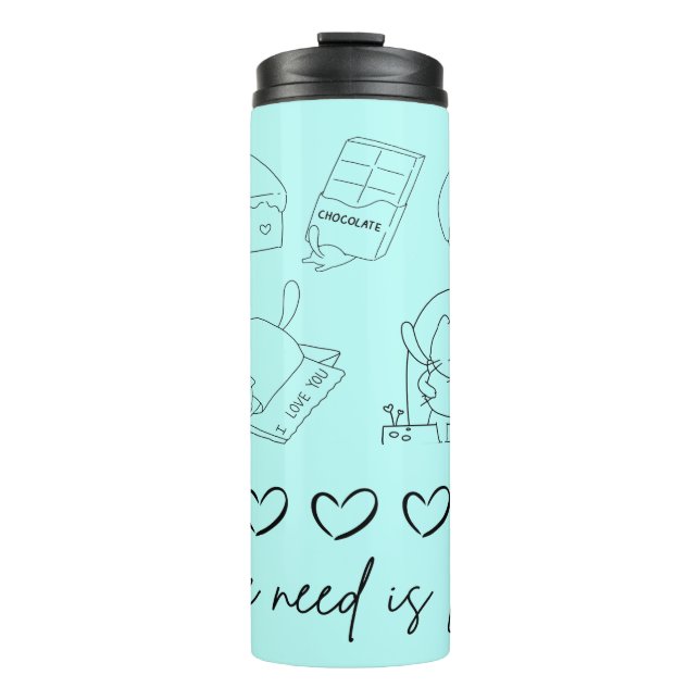 kawaii cute Love Thermal Tumbler (Front)