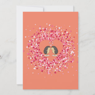 Kawaii Cute Lovely Kissing Hedgehogs Holiday Card