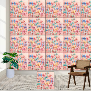 Kawaii Cute Nursery Pastel Bows & Candies Pattern Wallpaper