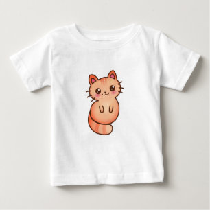 Kawaii Cute Orange Cat Illustration Baby T-Shirt