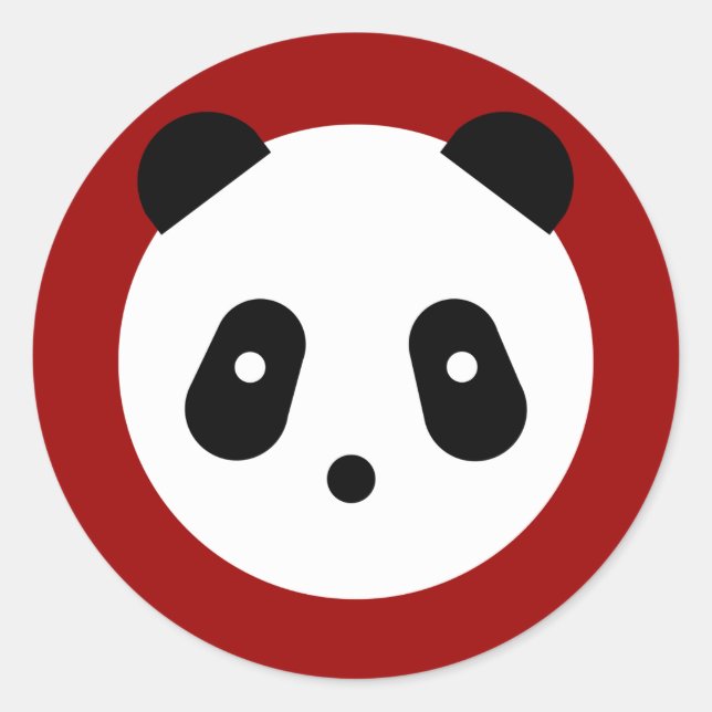 Kawaii ~ Cute Panda Face Classic Round Sticker (Front)
