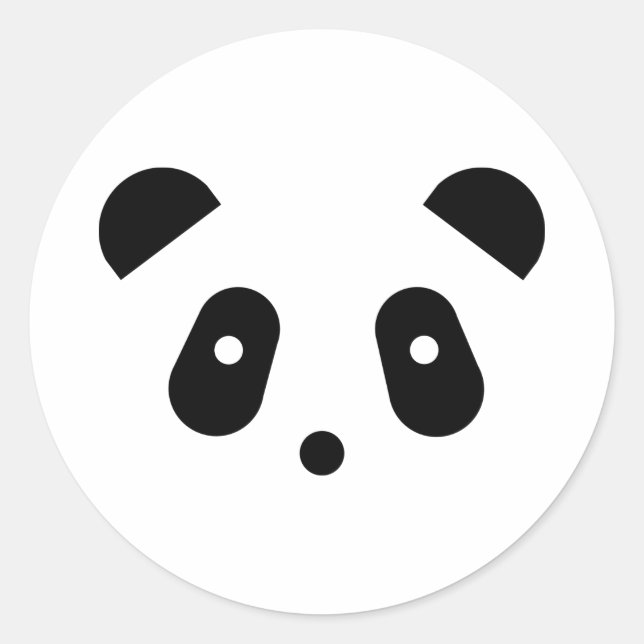 Kawaii ~ Cute Panda Face Classic Round Sticker (Front)