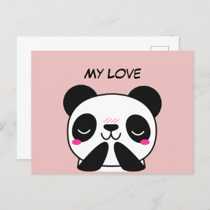 Kawaii Cute Panda Postcard