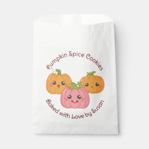 Kawaii Cute Pumpking Custom Text Halloween Party Favour Bags