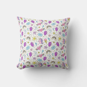 Kawaii Cute Seamless Pattern  Cushion