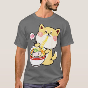 Kawaii Cute Shiba Inu Eating Ramen T-Shirt
