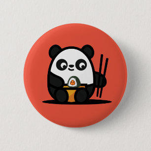 Kawaii Cute Sushi Panda  6 Cm Round Badge
