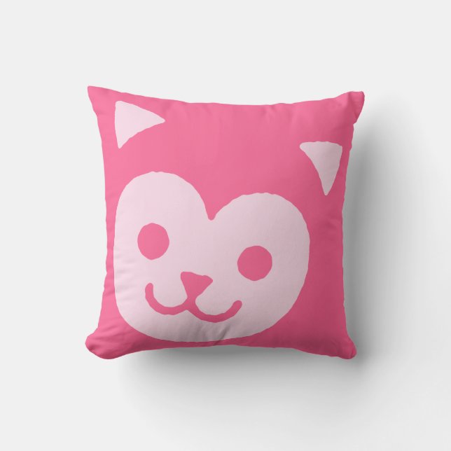 Kawaii Cute Sweet Kitty Cat Face Cushion (Front)