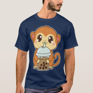 Kawaii Cute Zodiac Boba Monkey Classic Bubble Pear T-Shirt