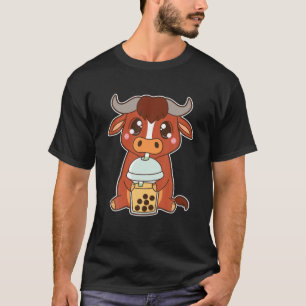 Kawaii Cute Zodiac Boba Ox Peach Mango Bubble Pear T-Shirt