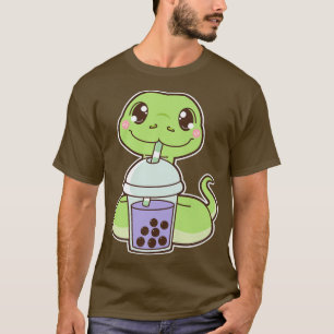 Kawaii Cute Zodiac Boba Snake Taro Bubble Pearl Mi T-Shirt