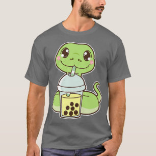 Kawaii Cute Zodiac Boba Snake Yellow Bubble Pearl  T-Shirt
